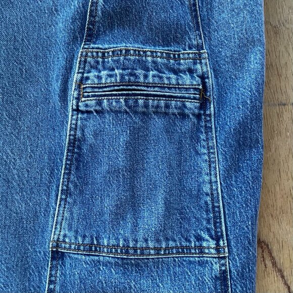 HABITUAL BOHO CARGO BAGGY WIDE LEG JEANS WOMEN’S sz 4/27 High Rise Denim - Picture 5 of 12